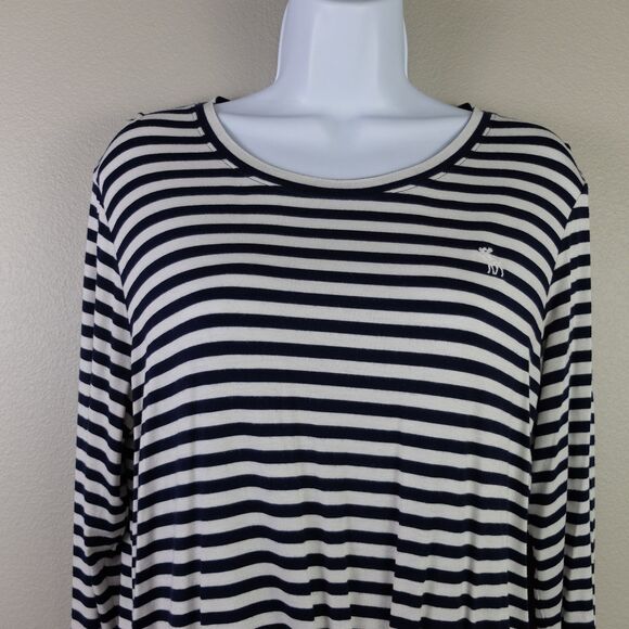 Abercrombie & Fitch Black & White Striped Long Sleeve Top Size Medium - Picture 2 of 6